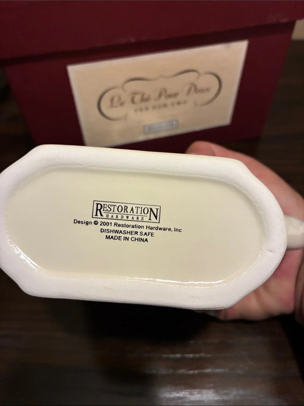 Restoration Hardware Cream Stoneware Tea-for-Two Set with Box